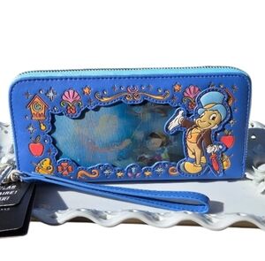 Disney Loungefly Pinocchio Exclusive Blue Fairy Lenticular Wristlet Wallet